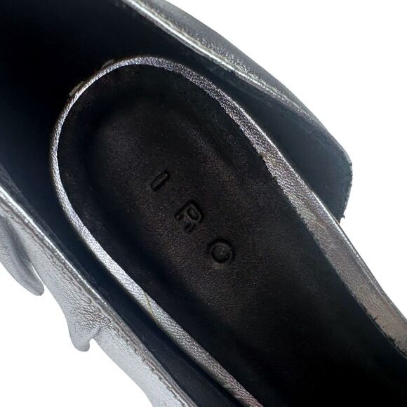 IRO D’Orsay Metallic Silver Ruffled Heels - Size 38 - Picture 6 of 10